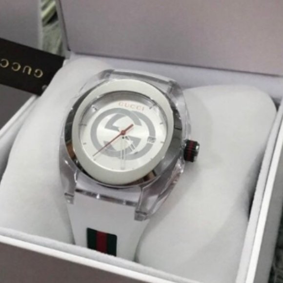 NEW!! GUCCI WHITE 46MM MEN'S WATCH! W/ BOX!! - Picture 1 of 6